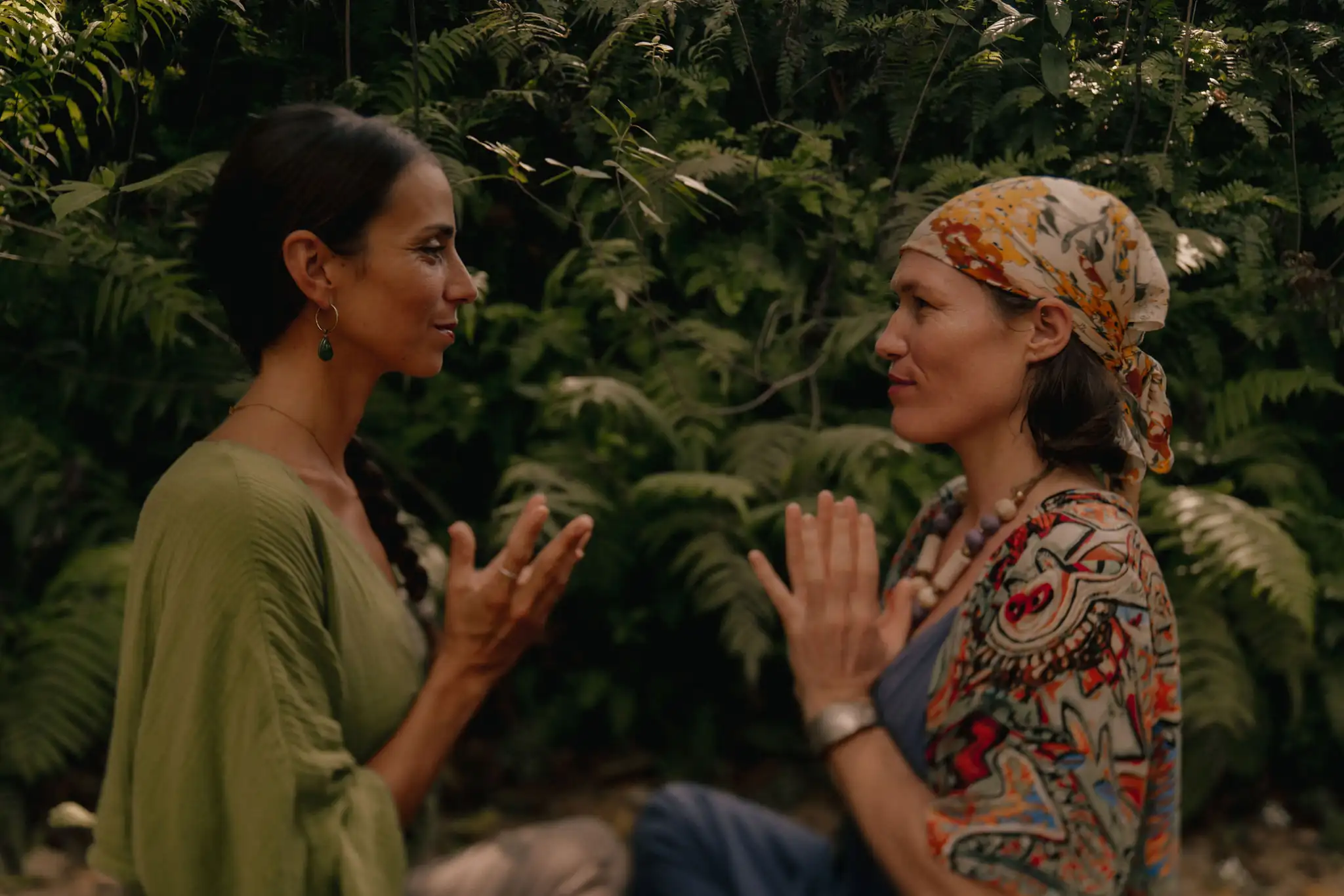 Two students in a quiet yin yoga practice at Senses