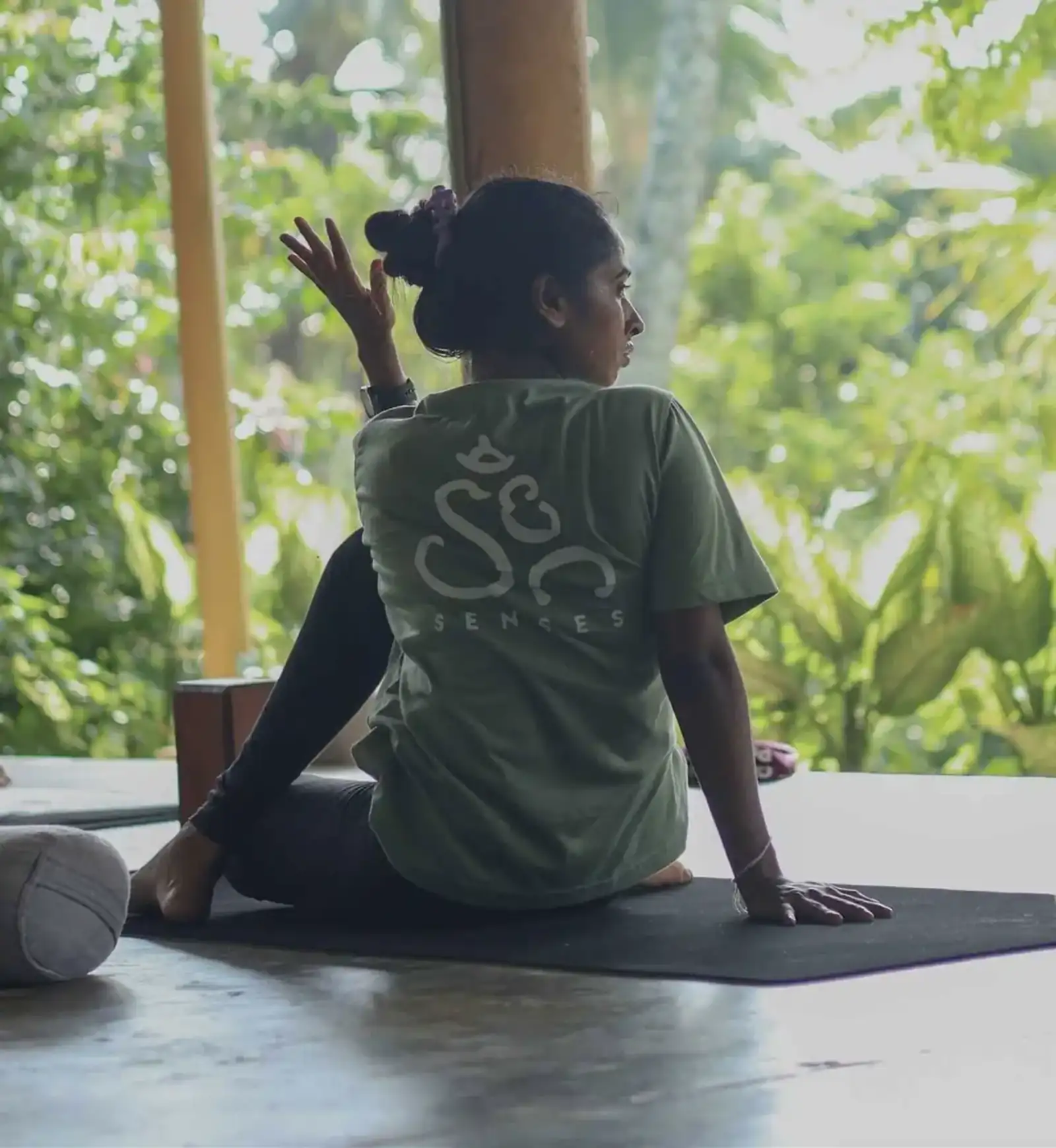 Open-air yoga shala surrounded by jungle at Senses in Midigama